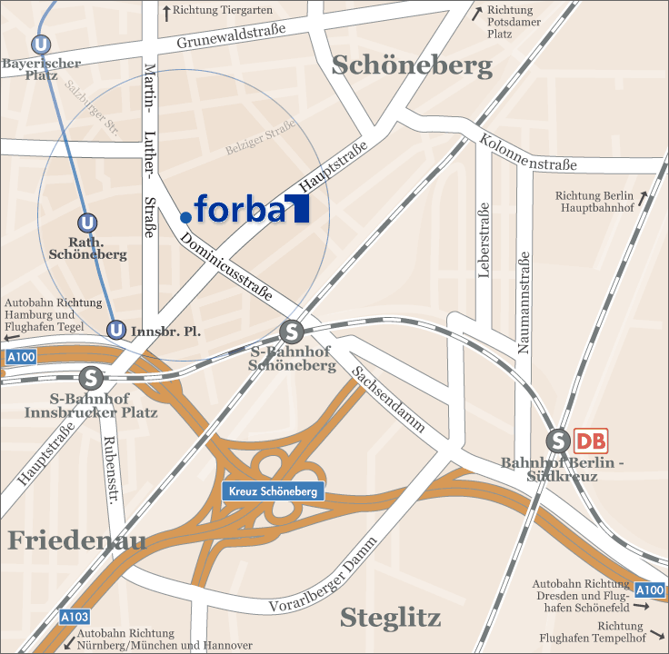 Lageplan der Forba in Berlin